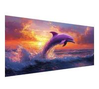 5D Diamond Painting, 40x80cm Diamond Painting Grand Format plage, Peinture Diamant Adulte Enfant Cristal Art Set, DIY mer Broderie Peinture Diamant Kit pour Halloween Décoratio Murale Cadeaux W1-794