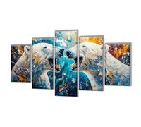 5D Diamond Painting 5 Pièces Abstrait Ours Peinture Diamant Adulte, Broderie Diamond Painting Adulte Grand Format Puzzle Art, Point de Croix Art Craft Kit, Tableau Decoration Murale 200x120cm q-222