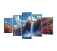 5D Diamond Painting 5 Pièces Automne Paysage Peinture Diamant Adulte, Broderie Diamond Painting Adulte Grand Format Puzzle Art, Point de Croix Art Craft Kit, Tableau Decoration Murale 150x90cm q-446