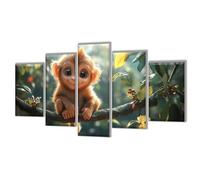 5D Diamond Painting 5 Pièces Singe Forêt Peinture Diamant Adulte, Broderie Diamond Painting Adulte Grand Format Puzzle Art, Point de Croix Art Craft Kit, Tableau Decoration Murale 300x180cm q-364