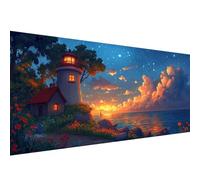 5D Diamond Painting, 90x180cm Diamond Painting Grand Format phare, Peinture Diamant Adulte Enfant Cristal Art Set, DIY Dessin animé Broderie Peinture Diamant Kit pour Decoration Maison Salon W1-432