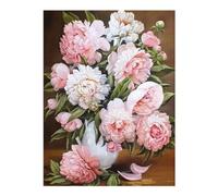 5D Diamond Painting Accessoires,Pivoine rose Broderie Diamant Painting Adultes,DIY Peinture Diamant Kit Point de Croix,Loisirs Créatifs Adultes Diamant Painting,pour Murale Décoration 30x45cm HO-3002