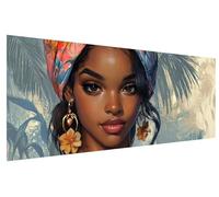 5D Diamond Painting Adulte Afrique, DIY Femme Broderie Diamant Kit Complet, Peinture Diamant Strass Point de Croix Cristal Artisanal Painting pour Enfants Débutant Decoration Murale (200x80cm) E-23