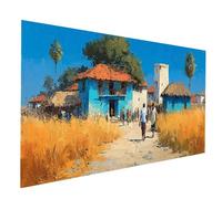 5D Diamond Painting Adulte Afrique Peinture Diamant Village Diamond Painting Enfant Débutants DIY Broderie Diamant Kit Complet Peinture Numero 100x200cm pour Tableau Decoration Murale, Cadeau JXL-9059