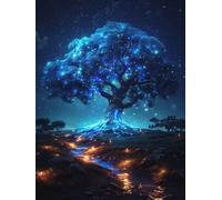 5D Diamond Painting Adulte Arbre De La Vie Diamond Painting, RêVe DIY peinture diamant Point de Croix Kit, Broderie Diamant Activite Manuelle Adulte, Décoration Murale Maison Cadeau 50x65cm O-2793