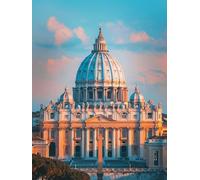 5D Diamond Painting Adulte Basilique Saint-Pierre Diamond-Painting Vatican Peinture Diamant Enfant DIY Rond Diamond Dots Broderie Diamant Kit Complet, Loisirs Créatifs Adultes, Home Decor 40x50 cm K-2