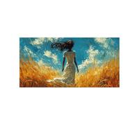 5D Diamond Painting Adulte Champ de blé, Peinture Diamant Femme Diamond Painting Enfant 80x40 CM, Crystal Artisanat Dessin, DIY Broderie Diamant Kit Complet pour Decoration Murale Cadeau DZSH-5822