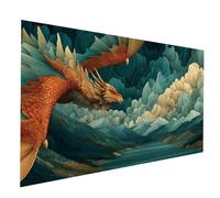5D Diamond Painting Adulte Dragon Peinture Diamant Abstrait Diamond Painting Enfant Débutants DIY Broderie Diamant Kit Complet Peinture Numero 90 x 180 CM pour Tableau Decoration Murale JXL-9198