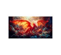 5D Diamond Painting Adulte Dragon, Peinture Diamant Corail Diamond Painting Enfant 100 x 50CM, Crystal Artisanat Dessin, DIY Broderie Diamant Kit Complet pour Cadeau Femme, Decoration Murale DZSH-6683