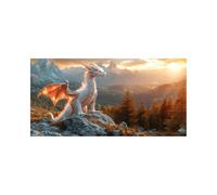 5D Diamond Painting Adulte Dragon, Peinture Diamant Fantaisie Diamond Painting Enfant 120x60 cm, Crystal Artisanat Dessin, DIY Broderie Diamant Kit Complet pour Decoration Murale Cadeau DZSH-6532