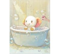 5D Diamond Painting Adulte, Éléphant Diamond Painting avec Full Accessoires, DIY Diamant Paintings Enfant, Broderie Point de Croix Kit pour Activité Manuelle, Decoration Murale (Mignon) 30x40 cm J-43