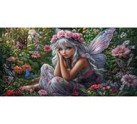 5D Diamond Painting Adulte, Elfe Diamond Painting Enfant, DIY Peinture Diamant Adulte Grand Format Fille Point De Croix Broderie Diamant Kit Complet, pour Débutants Maison Décor 60x120 cm c-1546