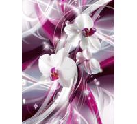 5D Diamond Painting Adulte Kit Complet OrchidéE,Ronde Droderie Diamant,DIY Diamond Painting Lmages Fleur,Diamant Peinture Adultes,Cristal Débutant Art Set pour Décoration Murale Maison 30x40 cm 9-G