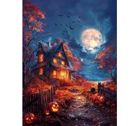 5D Diamond Painting Adulte Lune Diamond Painting, Paysage DIY peinture diamant Point de Croix Kit, Broderie Diamant Activite Manuelle Adulte, Décoration Murale Maison, Cadeau Femme 50x65cm 7-8967