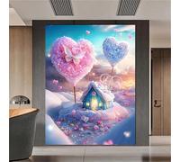 5D Diamond Painting Adulte Maison d'amour,Bricolage Square Broderie diamant painting Kit Complet,Peinture Diamant Adulte,diamond art Strass Point de Croix Painting pour Décoration Intérieur 45x65cm