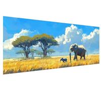 5D Diamond Painting Adulte Nuage, DIY Éléphant Broderie Diamant Kit Complet, Peinture Diamant Strass Point de Croix Cristal Artisanal Painting pour Enfants Débutant Decoration Murale (200x80cm) J-88