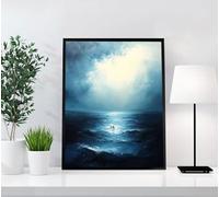 5D Diamond Painting Adulte Océan, Peinture Diamant Paysage Broderie Diamant Canevas Kit Complet Adulte, DIY Ronde Diamond Painting Pour La Décoration Murale à La Maison, Cadeau Femme 100x135cm 06I-IA
