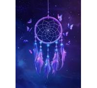 5D Diamond Painting Adulte Papillon Diamond Painting Enfant, DIY Peinture Diamant Attrape-rêves Strass Point de Croix Broderie Diamant Kit Complet, Cristal Artisanat Maison Décor 135x90 cm W-1572