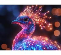 5D Diamond Painting Adulte Rêve Diamond Painting Enfant, DIY Peinture Diamant Paon Strass Point de Croix Broderie Diamant Kit Complet, Adultes Débutant Cristal Artisanat Maison Décor 50x40 cm W-10916
