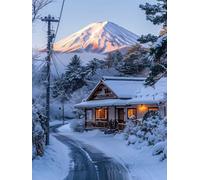 5D Diamond Painting Adulte ScèNe De Neige Diamond Painting, Montagne DIY peinture diamant Point de Croix Kit, Broderie Diamant Activite Manuelle Adulte, Décoration Maison Cadeau 30x40cm 6-1640