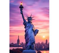 5D Diamond Painting Adulte Statue De La Liberté Diamond-Painting New York Peinture Diamant Enfant DIY Rond Diamond Dots Broderie Diamant Kit Complet, Loisirs Créatifs Adultes, Home Decor 30x40 cm X-5