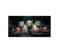 5D Diamond Painting Adulte Tigre, Peinture Diamant Animal Diamond Painting Enfant 80 x 40cm, Crystal Artisanat Dessin, DIY Broderie Diamant Kit Complet pour Cadeau Femme, Decoration Murale DZSH-5450