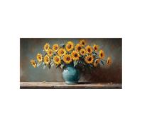5D Diamond Painting Adulte Vase, Peinture Diamant Tournesol Diamond Painting Enfant 50 x 100cm Crystal Artisanat Dessin, DIY Broderie Diamant Kit Complet pour Cadeau Femme, Decoration Murale DZSH-4957