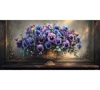 5D Diamond Painting Adulte, Violet Diamond Painting Enfant, DIY Peinture Diamant Adulte Grand Format Fleur Point De Croix Broderie Diamant Kit Complet, pour Débutants Maison Décor 90x180 cm c-2049