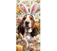 5D Diamond Painting Adulte XXL, DIY Diamond Painting Chien Diamant Painting Adulte/Enfant, Lapin Diamond-Paintings Broderie Point de Croix Diamond Art pour Salon Decor Murale, 60x120 cm/24x48 Inch