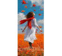 5D Diamond Painting Adulte XXL, DIY Diamond Painting Coquelicot Diamant Painting Adulte, Princesse Diamond-Paintings Broderie Point de Croix Diamond Art pour Salon Decor Murale, 80x160 cm/32x63 Inch