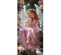 5D Diamond Painting Adulte XXL, DIY Diamond Painting Mignon Diamant Painting Adulte/Enfant, Ange Diamond-Paintings Broderie Point de Croix Diamond Art pour Salon Decor Murale, 60x120 cm/24x48 Inch