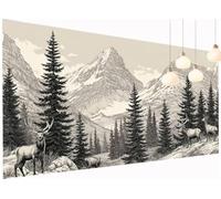 5D Diamond Painting Adultes Enfants Arbre Peinture Diamant Painting Cerf, DIY Broderie Diamant Grand Format 70x140 cm Cristal Point de Croix Kit Broderie pour Débutants Décoration Murale Maison S2-936