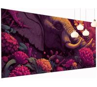 5D Diamond Painting Adultes Enfants Éléphant Peinture Diamant Painting Fleur, DIY Broderie Diamant Grand Format 50x100 cm Kit Broderie Point de Croix pour Débutants Décoration Murale Maison S2-647