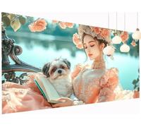 5D Diamond Painting Adultes Enfants Femme Peinture Diamant Painting Chien, DIY Broderie Diamant Grand Format 40x90 cm Cristal Point de Croix Kit Broderie pour Débutants Décoration Murale Maison S2-972