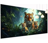 5D Diamond Painting Adultes Enfants Forêt Peinture Diamant Painting Tigre, DIY Broderie Diamant Grand Format 90x180 cm Kit Broderie Point de Croix pour Débutants Décoration Murale Maison S2-1040