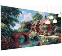 5D Diamond Painting Adultes Enfants Jard Inch Peinture Diamant Painting Forêt, DIY Broderie Diamant Grand Format 40x90 cm Kit Broderie Point de Croix pour Débutants Décoration Murale Maison S2-1259