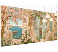 5D Diamond Painting Adultes Enfants Ville Peinture Diamant Painting Fleur, DIY Broderie Diamant Grand Format 50x100 cm Kit Broderie Point de Croix pour Débutants Décoration Murale Maison S2-916