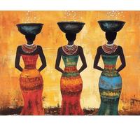 5D Diamond Painting Afrique 40x50 cm Peinture Diamant Adulte Femme Broderie Diamant Kit Complet Round Drill Diamond Painting DIY Activité Manuelle Tableau Art pour Decoration Maison Cadeau Femme G-972