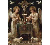 5D Diamond Painting Ange, DIY Diamond Painting Adulte Mouton, Broderie Diamant Strass Point de Croix Kit Complet, Peinture Diamant Adulte pour Décoration Murale Maison, Cadeau Femme 100x130cm 6-6940