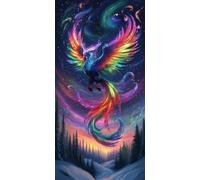 5D Diamond Painting Animal Diamond Painting Adulte Fantaisie Canevas Kit Complet Adulte DIY Mosaique Strass Point de Croix Kit Broderie Peinture Diamant, Deco Chambre Decoration Noel 25x50cm J - 63