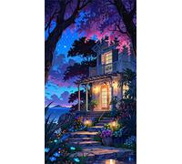 5D Diamond Painting,Arbre du grenier de nuit Diamond Painting Kit Complet pour Adulte,DIY Square Drill Cristal Strass Broderie Point de Croix Peinture Diamant pour Décoration Intérieur 40x90cm