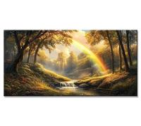 5D Diamond Painting Arc-en-ciel Diamant Painting Adulte Enfant Accessoires Inclus Forêt Loisirs Créatifs Broderie Diamant kit Peinture Adulte, Difficile Grand Format DIY Strass Point 50x100cm y-2970