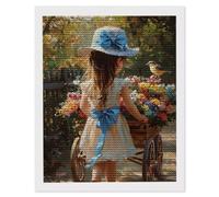 5D Diamond Painting Art Kits pour Adulte, Fille panier de fleurs Peinture Diamant Kits, DlY Round Full Drill Diamond Art Kit Point de Croix Set Débutant Cristal Artisanat Maison Décor 30 x 40cm g-825