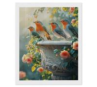 5D Diamond Painting Art Kits pour Adulte, Jardin Oiseaux Peinture Diamant Painting Kit, DlY Full Drill Diamond Art Kit Point de Croix Set Débutant Cristal Artisanat Maison Décor Cadeaux 90x120cm t-368
