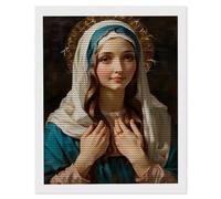 5D Diamond Painting Art Kits pour Adulte, La Vierge Peinture Diamant Kits, DlY Round Full Drill Diamond Art Kit Gemme Point de Croix Set Débutant Cristal Artisanat Maison Décoration 70 x 90cm g-980