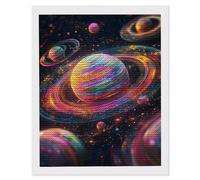 5D Diamond Painting Art Kits pour Adulte, Univers planète Peinture Diamant Kits, DlY Round Full Drill Diamond Art Kit Gemme Point de Croix Set Débutant Cristal Artisanat Maison Décor 30 x 40cm g-1220