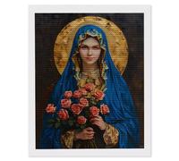 5D Diamond Painting Art Kits pour Adulte, Vierge rose Peinture Diamant Kits, DlY Round Full Drill Diamond Art Kit Gemme Point de Croix Set Débutant Cristal Artisanat Maison Décoration 70 x 90cm g-984