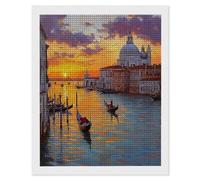 5D Diamond Painting Art Kits pour Adulte, Ville D'Eau De Venise Peinture Diamant Painting Kit, DlY Full Drill Diamond Art Kit Point de Croix Set Débutant Cristal Artisanat Maison Décor 60x80cm t-737