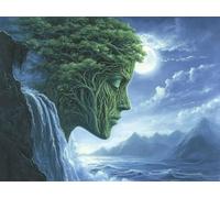 5D Diamond Painting Artistic, Painting Diamant Vert Broderie Diamant Kit Complet, Bricolage Loisirs Créatifs Adultes Artisanat pour la Décoration Murale à la Maison, Cadeau Femme 20x30cm IZ-791
