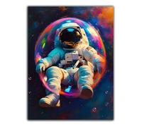5D Diamond Painting Astronaute Diamant Painting Broderie Diamant Kit Complet, DIY Univers Diamond Painting Adulte Débutant, Cristal Débutant Peinture Diamant Set pour Décoration Maison 50X70CM Z6-433